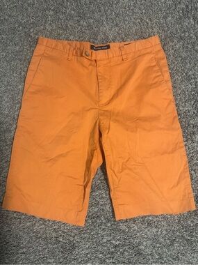 Michael Kors Men's Orange Flat-Front Chino Shorts